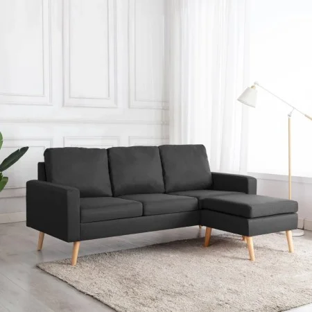 Dreisitzer-Sofa mit dunkelgrauem Stoffhocker von vidaXL, Sofas - Ref: Foro24-288724, Preis: 369,61 €, Rabatt: %