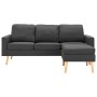 Sofá de 3 plazas con reposapiés de tela gris oscuro de vidaXL, Sofás - Ref: Foro24-288724, Precio: 375,26 €, Descuento: %