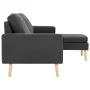 Dreisitzer-Sofa mit dunkelgrauem Stoffhocker von vidaXL, Sofas - Ref: Foro24-288724, Preis: 369,61 €, Rabatt: %