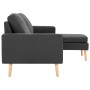Sofá de 3 plazas con reposapiés de tela gris oscuro de vidaXL, Sofás - Ref: Foro24-288724, Precio: 375,26 €, Descuento: %