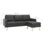 Dreisitzer-Sofa mit dunkelgrauem Stoffhocker von vidaXL, Sofas - Ref: Foro24-288724, Preis: 369,61 €, Rabatt: %