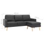 Sofá de 3 plazas con reposapiés de tela gris oscuro de vidaXL, Sofás - Ref: Foro24-288724, Precio: 375,26 €, Descuento: %