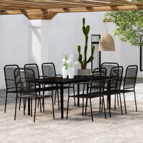 Juego de comedor de jardín 9 piezas negro en Conjuntos de jardín | Comprar online en Foru.es