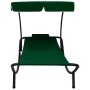 Tumbona de jardín con toldo y cojín verde de vidaXL, Tumbonas - Ref: Foro24-313534, Precio: 100,47 €, Descuento: %