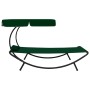 Tumbona de jardín con toldo y cojín verde de vidaXL, Tumbonas - Ref: Foro24-313534, Precio: 100,47 €, Descuento: %