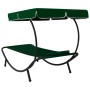 Tumbona de jardín con toldo y cojín verde de vidaXL, Tumbonas - Ref: Foro24-313534, Precio: 100,47 €, Descuento: %