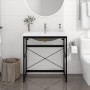 Estructura de baño con lavabo incorporado hierro negro de vidaXL, Tocadores de baño - Ref: Foro24-3101390, Precio: 223,08 €, ...