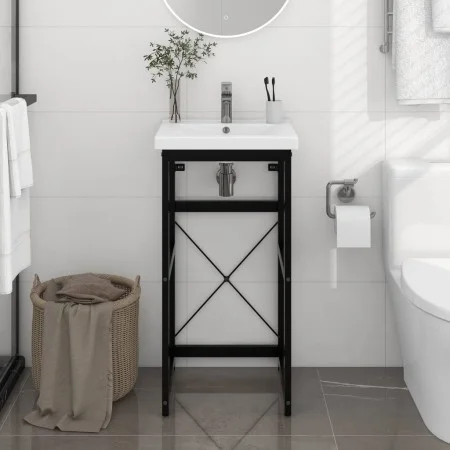 Estructura de lavabo de hierro negro 40x38x83 cm de vidaXL, Tocadores de baño - Ref: Foro24-338499, Precio: 71,87 €, Descuent...