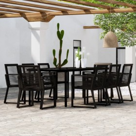 Juego de comedor de jardín 9 piezas negro en Conjuntos de jardín | Comprar online en Foru.es