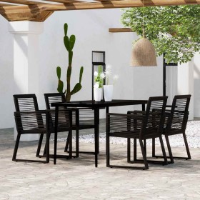 Juego de comedor de jardín 5 piezas negro en Conjuntos de jardín | Comprar online en Foru.es