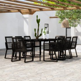 Juego de comedor de jardín 9 piezas negro en Conjuntos de jardín | Comprar online en Foru.es