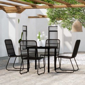 Juego de comedor de jardín 5 piezas negro en Conjuntos de jardín | Comprar online en Foru.es