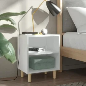 Nachttisch mit Massivholzbeinen weiß 40x30x50 cm von vidaXL, Nachttische - Ref: Foro24-805779, Preis: 37,57 €, Rabatt: %