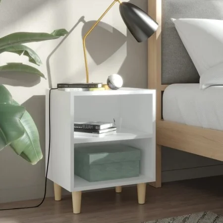 Nachttisch mit Massivholzbeinen weiß 40x30x50 cm von vidaXL, Nachttische - Ref: Foro24-805779, Preis: 37,57 €, Rabatt: %