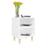 Mesita de noche con patas de madera maciza blanco 40x30x50 cm de vidaXL, Mesitas de noche - Ref: Foro24-805779, Precio: 38,03...
