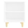 Mesita de noche con patas de madera maciza blanco 40x30x50 cm de vidaXL, Mesitas de noche - Ref: Foro24-805779, Precio: 38,03...