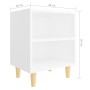 Mesita de noche con patas de madera maciza blanco 40x30x50 cm de vidaXL, Mesitas de noche - Ref: Foro24-805779, Precio: 38,03...