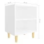Nachttisch mit Massivholzbeinen weiß 40x30x50 cm von vidaXL, Nachttische - Ref: Foro24-805779, Preis: 37,57 €, Rabatt: %