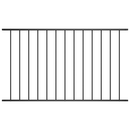 Panel de valla de acero con recubrimiento polvo negro 1,7x1 m de vidaXL, Paneles de vallas - Ref: Foro24-145219, Precio: 40,1...