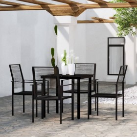 Juego de comedor de jardín 5 piezas negro en Conjuntos de jardín | Comprar online en Foru.es