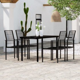 Juego de comedor para jardín 5 piezas negro en Conjuntos de jardín | Comprar online en Foru.es
