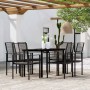 Juego de comedor para jardín 7 piezas negro en Conjuntos de jardín | Comprar online en Foru.es