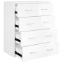Aparador con 4 cajones blanco brillante 60x30,5x71 cm de vidaXL, Aparadores - Ref: Foro24-342579, Precio: 91,52 €, Descuento: %