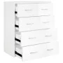 Sideboard mit 4 glänzend weißen Schubladen 60x30,5x71 cm von vidaXL, Sideboards - Ref: Foro24-342579, Preis: 92,01 €, Rabatt: %