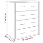 Aparador con 4 cajones blanco brillante 60x30,5x71 cm de vidaXL, Aparadores - Ref: Foro24-342579, Precio: 91,52 €, Descuento: %