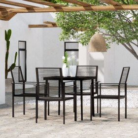 Juego de comedor para jardín 5 piezas negro en Conjuntos de jardín | Comprar online en Foru.es
