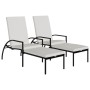 Tumbonas con reposapiés 2 unidades ratán sintético negro de vidaXL, Tumbonas - Ref: Foro24-317632, Precio: 180,48 €, Descuent...