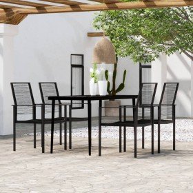 Juego de comedor para jardín 5 piezas negro en Conjuntos de jardín | Comprar online en Foru.es