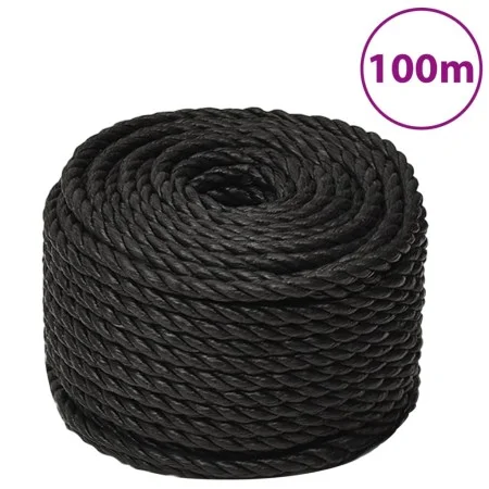 Cuerda de trabajo polipropileno negro 14 mm 100 m de vidaXL, Sogas y cuerdas metálicas - Ref: Foro24-153023, Precio: 66,09 €,...