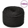 Cuerda de trabajo polipropileno negro 14 mm 100 m de vidaXL, Sogas y cuerdas metálicas - Ref: Foro24-153023, Precio: 66,09 €,...