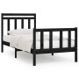 Estructura de cama madera maciza de pino negro 100x200 cm de vidaXL, Camas y somieres - Ref: Foro24-3107022, Precio: 133,54 €...