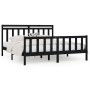 Estructura de cama de madera maciza de pino negra 200x200 cm de vidaXL, Camas y somieres - Ref: Foro24-3107052, Precio: 206,5...