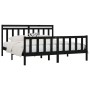 Estructura de cama de madera maciza de pino negra 200x200 cm de vidaXL, Camas y somieres - Ref: Foro24-3107052, Precio: 206,5...