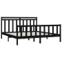 Estructura de cama de madera maciza de pino negra 200x200 cm de vidaXL, Camas y somieres - Ref: Foro24-3107052, Precio: 206,5...