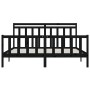 Estructura de cama de madera maciza de pino negra 200x200 cm de vidaXL, Camas y somieres - Ref: Foro24-3107052, Precio: 206,5...