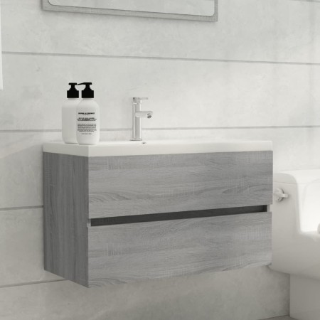 Mueble de baño con lavabo madera contrachapada gris Sonoma de vidaXL, Tocadores de baño - Ref: Foro24-3120346, Precio: 240,26...