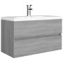 Mueble de baño con lavabo madera contrachapada gris Sonoma de vidaXL, Tocadores de baño - Ref: Foro24-3120346, Precio: 240,26...