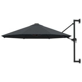 Sombrilla de pared con barra de metal 300 cm antracita de vidaXL, Sombrillas - Ref: Foro24-44865, Precio: 96,76 €, Descuento: %