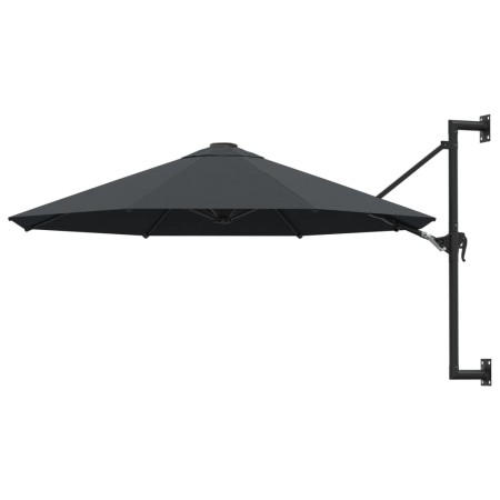 Sombrilla de pared con barra de metal 300 cm antracita de vidaXL, Sombrillas - Ref: Foro24-44865, Precio: 96,76 €, Descuento: %
