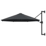 Sombrilla de pared con barra de metal 300 cm antracita de vidaXL, Sombrillas - Ref: Foro24-44865, Precio: 96,76 €, Descuento: %
