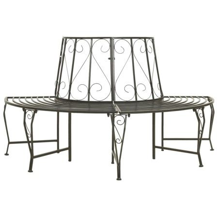 Banco para árbol de jardín semicircular acero 160 cm de vidaXL, Bancos de jardín - Ref: Foro24-313034, Precio: 146,99 €, Desc...