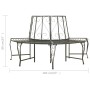 Banco para árbol de jardín semicircular acero 160 cm de vidaXL, Bancos de jardín - Ref: Foro24-313034, Precio: 146,99 €, Desc...