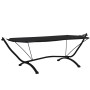 Tumbona de jardín con dosel de acero y tela oxford negra de vidaXL, Camas para exteriores - Ref: Foro24-317599, Precio: 95,70...
