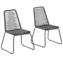 Sillas de jardín 2 unidades ratán sintético negro de vidaXL, Sillas de jardín - Ref: Foro24-44442, Precio: 112,88 €, Descuent...