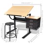 Escritorio inclinable con tablero de dibujo y taburete mesa de dibujo de vidaXL, Mesas para arte y dibujo - Ref: Foro24-20088...