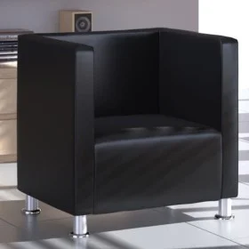 Sillón de cuero sintético negro de vidaXL, Sillones - Ref: Foro24-240068, Precio: 172,11 €, Descuento: %